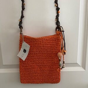 Orange Knit Crossbody Bag